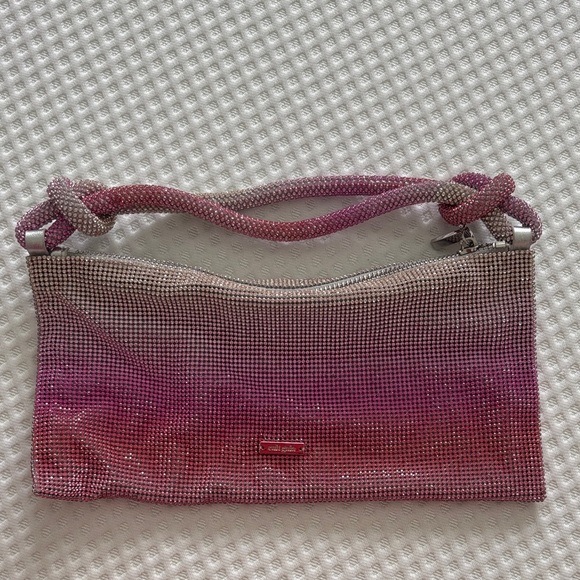 cult gaia Handbags - Cult Gaia Pink Mesh Clutch